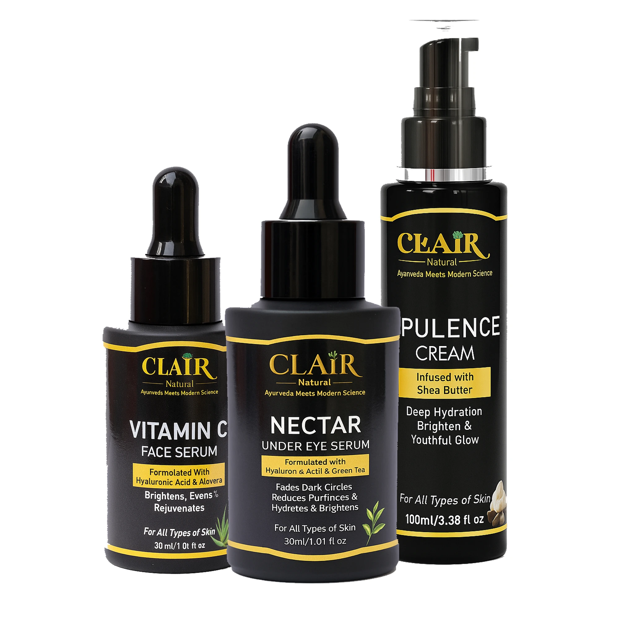 Deep Repair & Hydration Combo – Vitamin C + Moisturizer + Eye Serum for Dry Skin